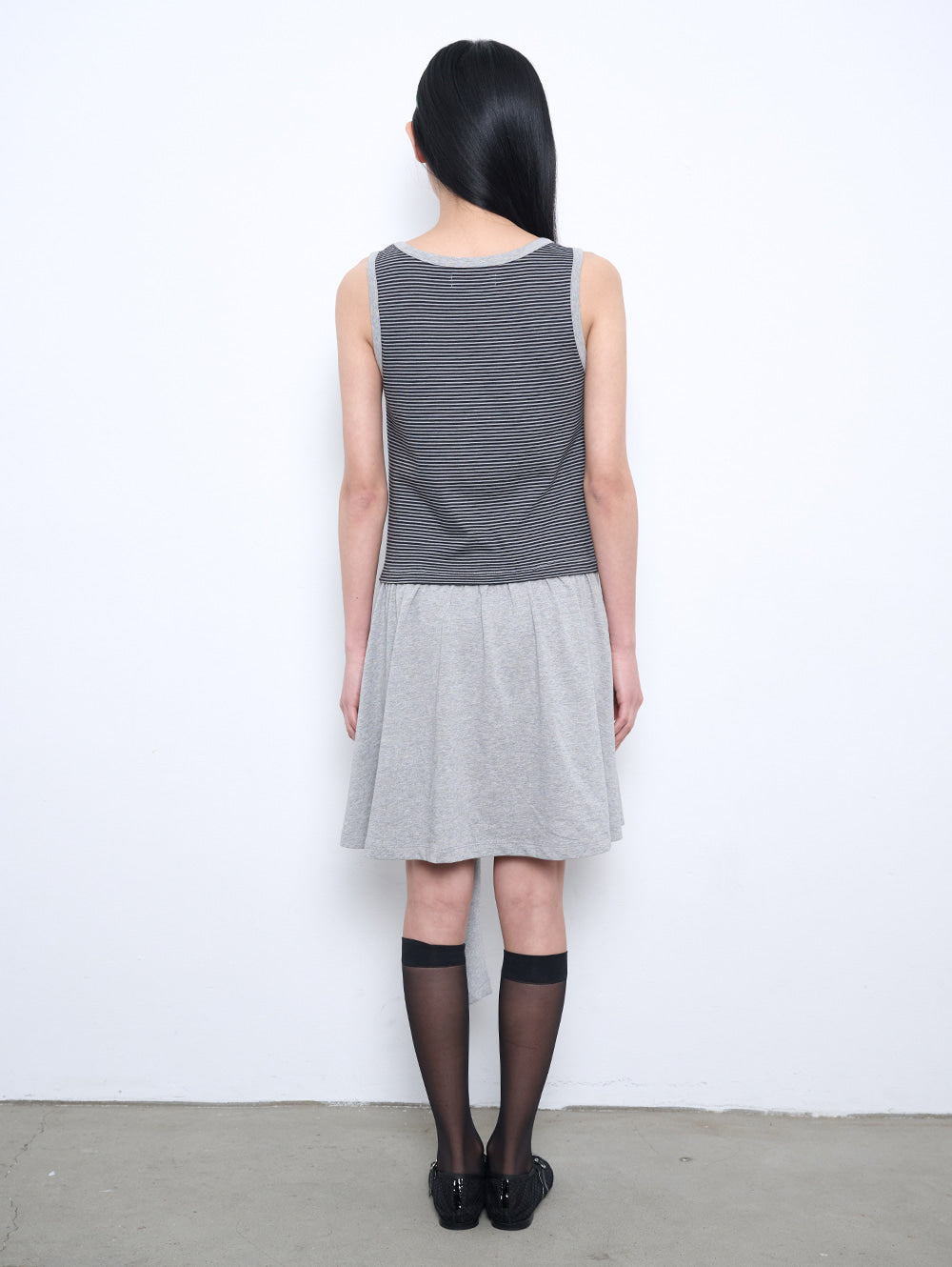 6/8 21:00発売【TUOMIO】STRIPE TIE DRESS