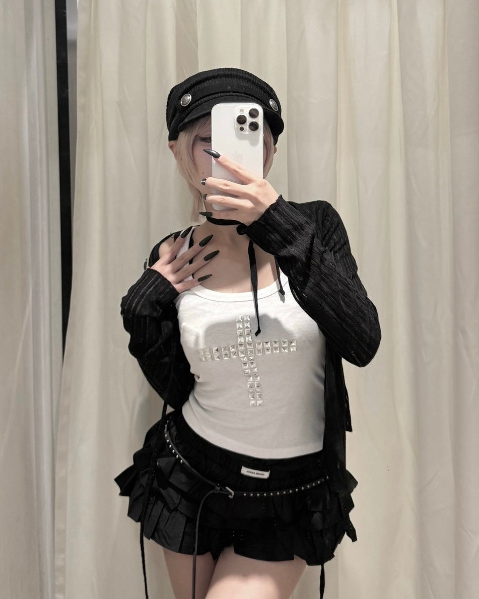 受注制【nmtc+】Sheer Bolero Cardigan (3color)