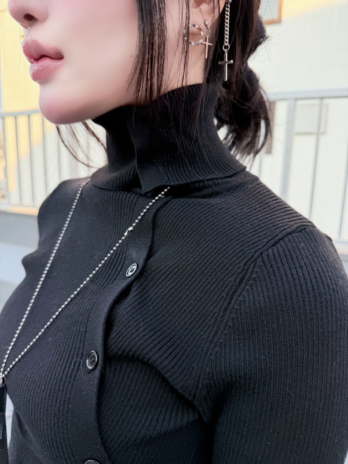 3/1 20:00発売 受注制【nmtc +】diagonal button knit / 【エヌエムティーシープラス】ダイアゴナルボタンニット (2color)