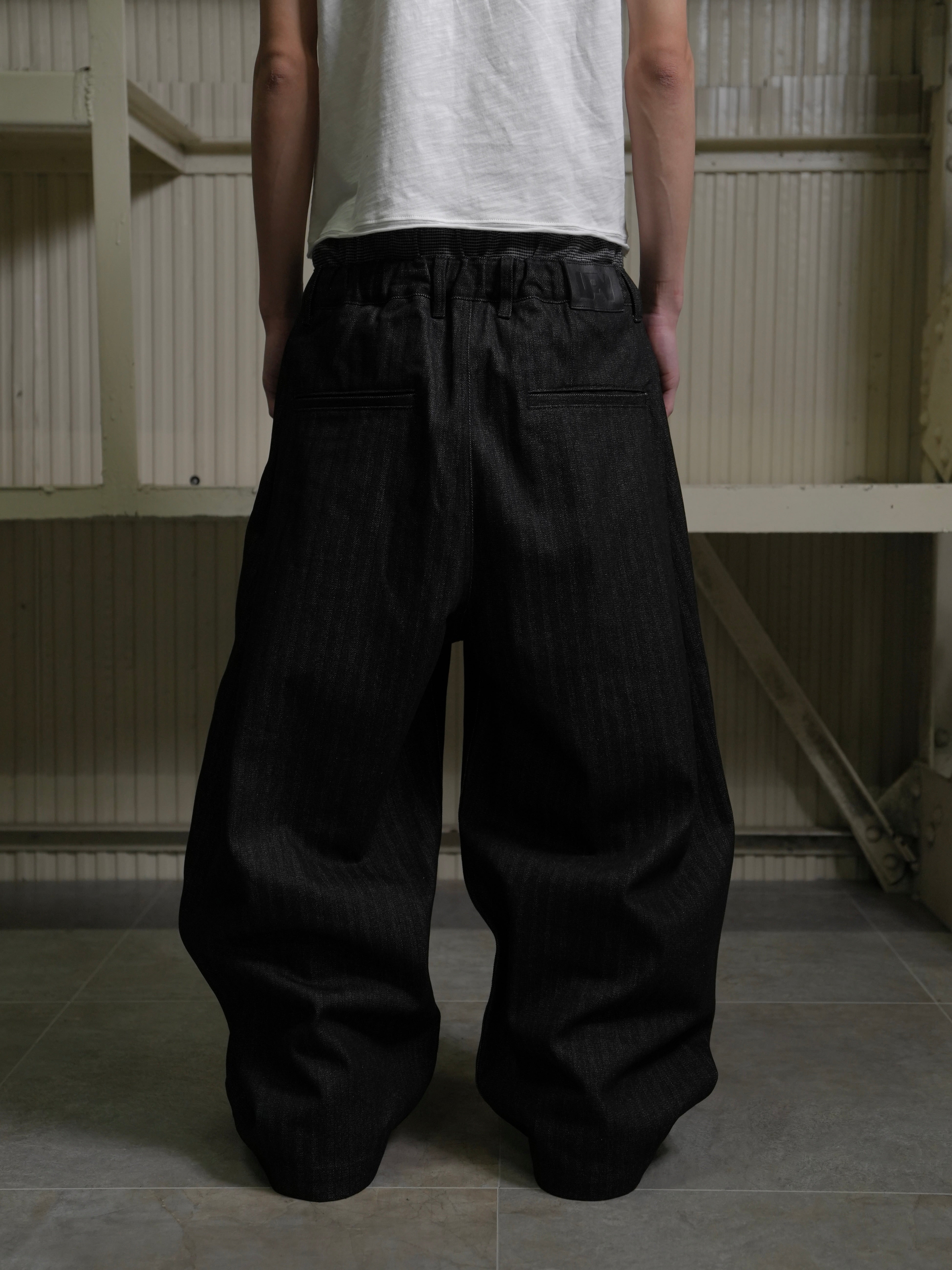 【Lee fi Ne】Herringbone Layered Baggy Jeans