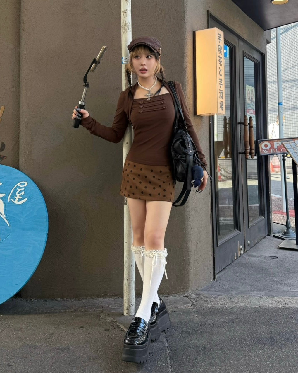 大阪店 WEB限定 受注制【Never mind the XU】Dot Muse Mini Skirt
