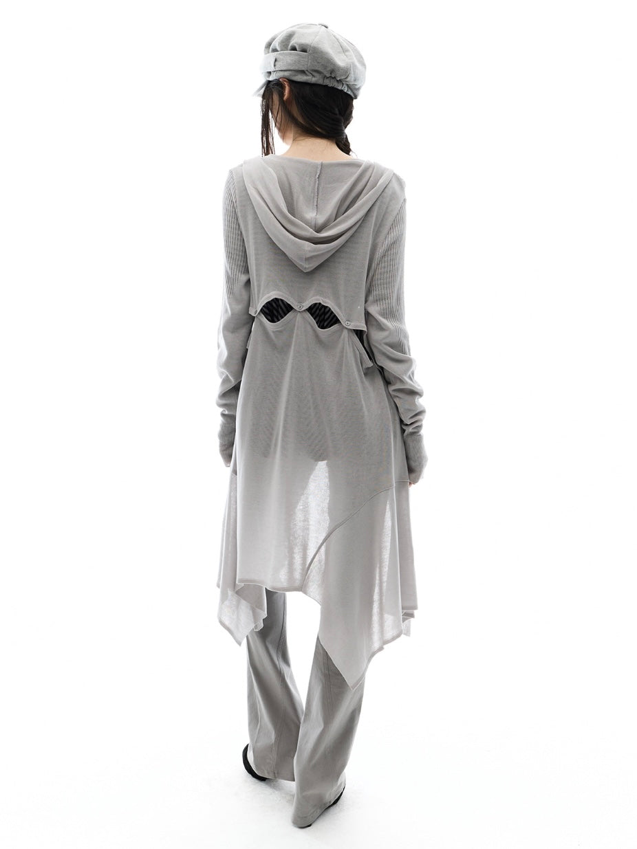 【OJOS】Detach Panel Knit Hoodie