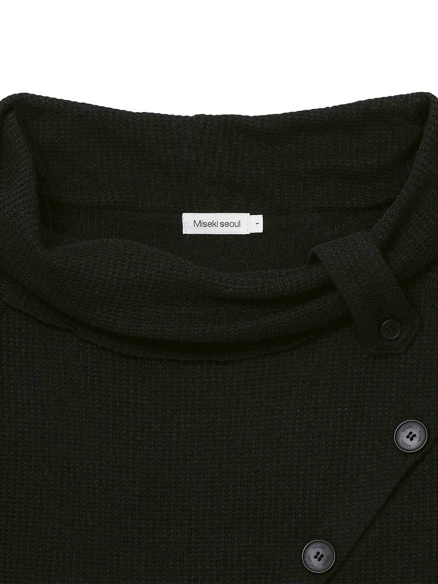 【Miseki seoul】Diagonal crochet knit top