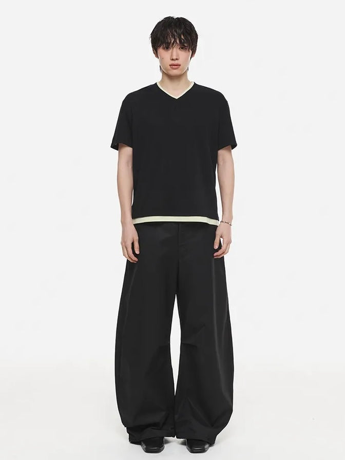 【DNSR】Layered V-Neck Half T-Shirt