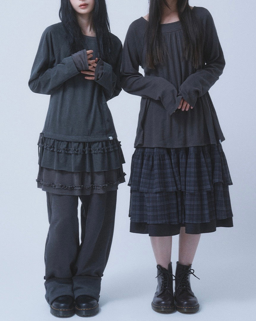 【TUOMIO】FRILL LAYERED LONG SLEEVE