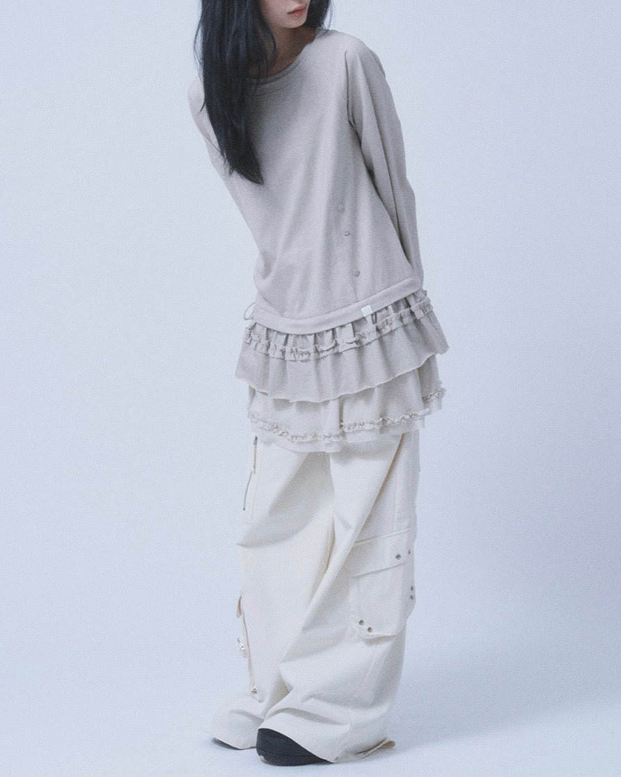【TUOMIO】FRILL LAYERED LONG SLEEVE