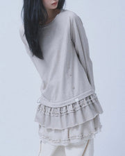 【TUOMIO】FRILL LAYERED LONG SLEEVE