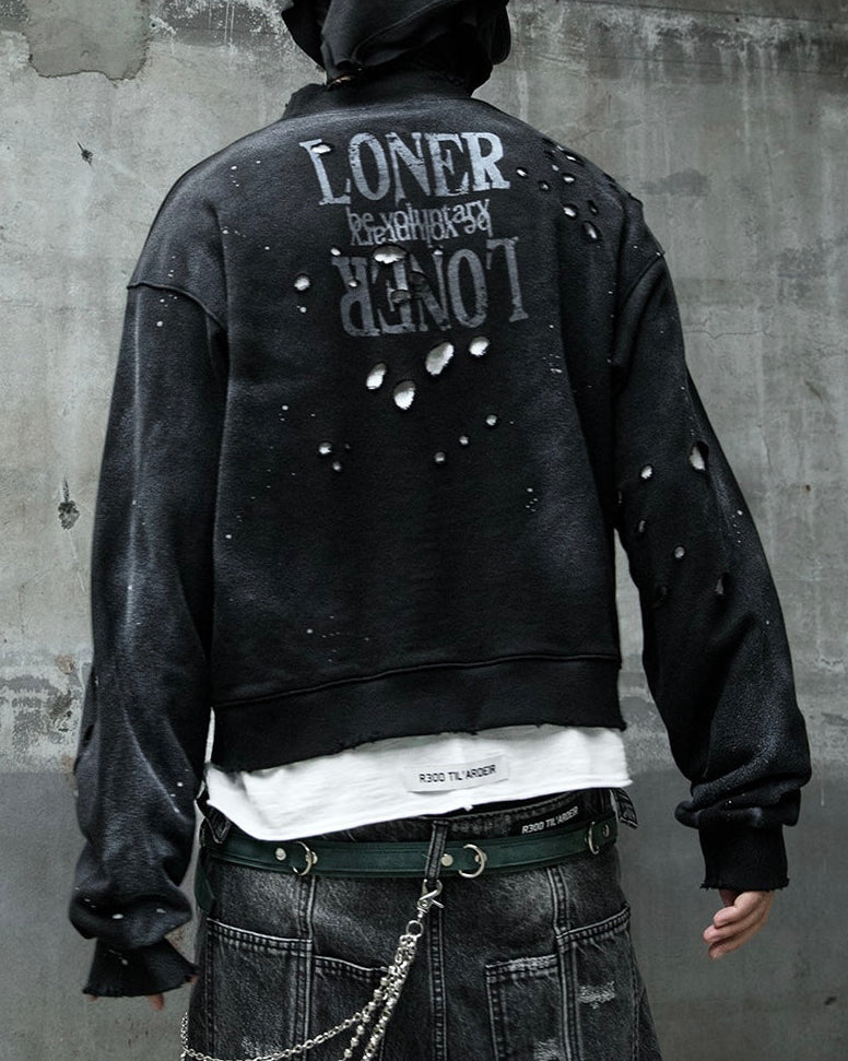 【roaringrad】Cross Damage Sweat Shirt