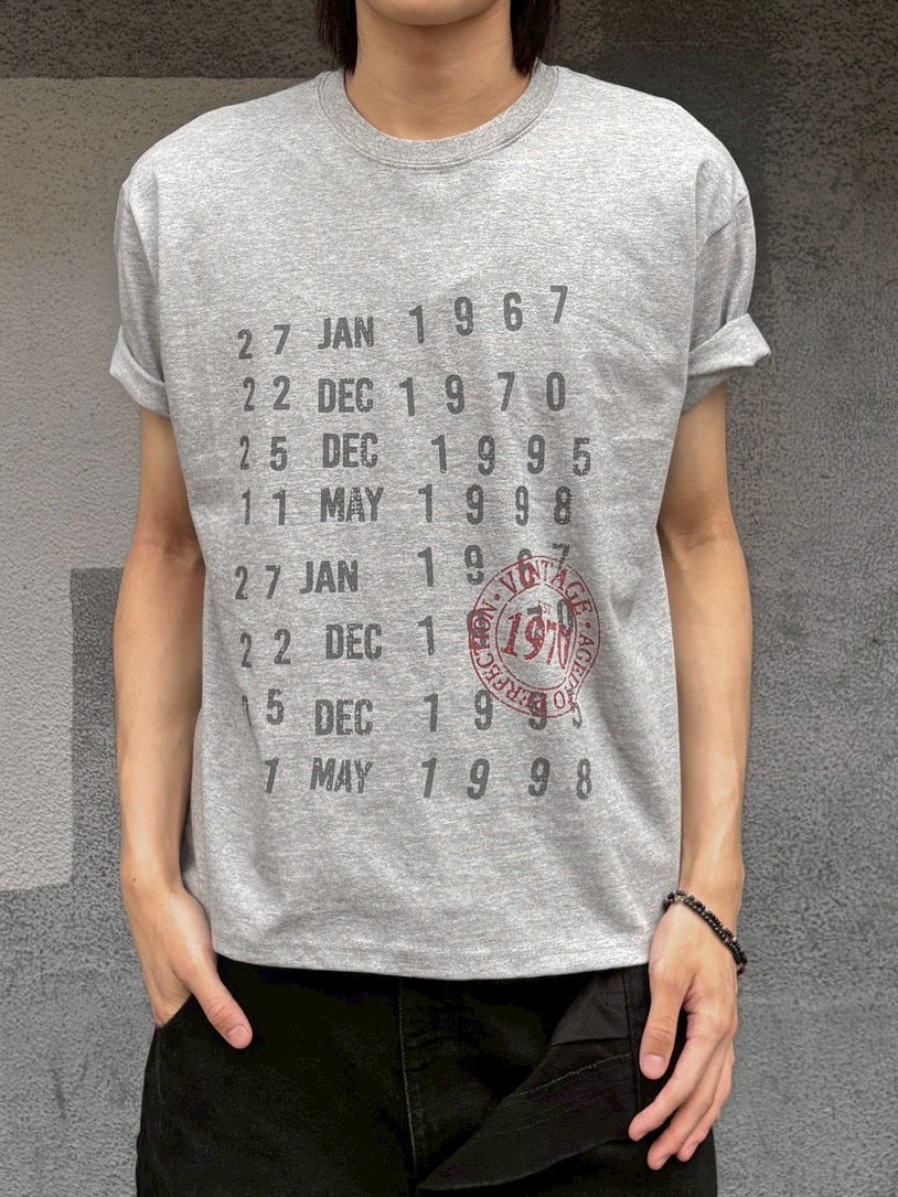 受注制【nmtc+】Washed Semi Crop Lettering Tee (3color)