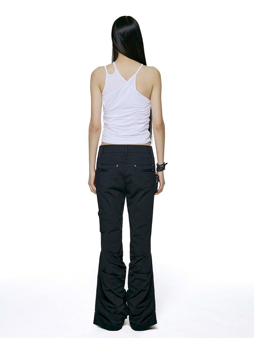 【ROCK CAKE】Shirring Pocket Flare Pants