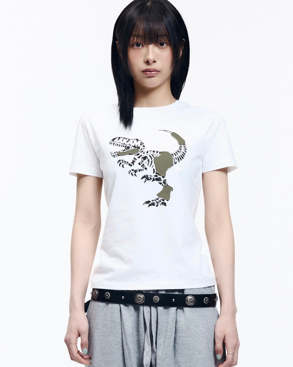 【AAKAM】Dino Patch Half Top