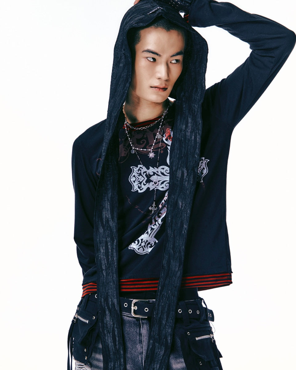 【LECYTO】Xenon Cross Stripe T-Shirt