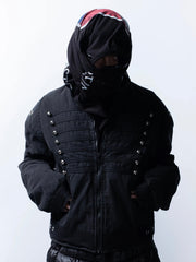 【F.V.V.O】Quilted Cropped Biker Jacket(black)