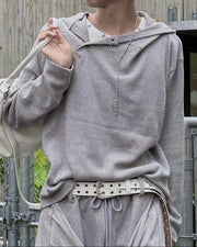 【nmtc+】Asymmetry button hood top (2color)
