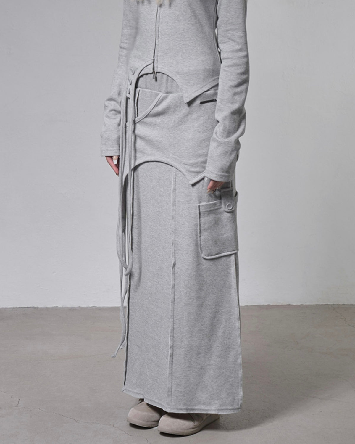 【FANCY CLUB】OVERLAY MAXI SKIRT