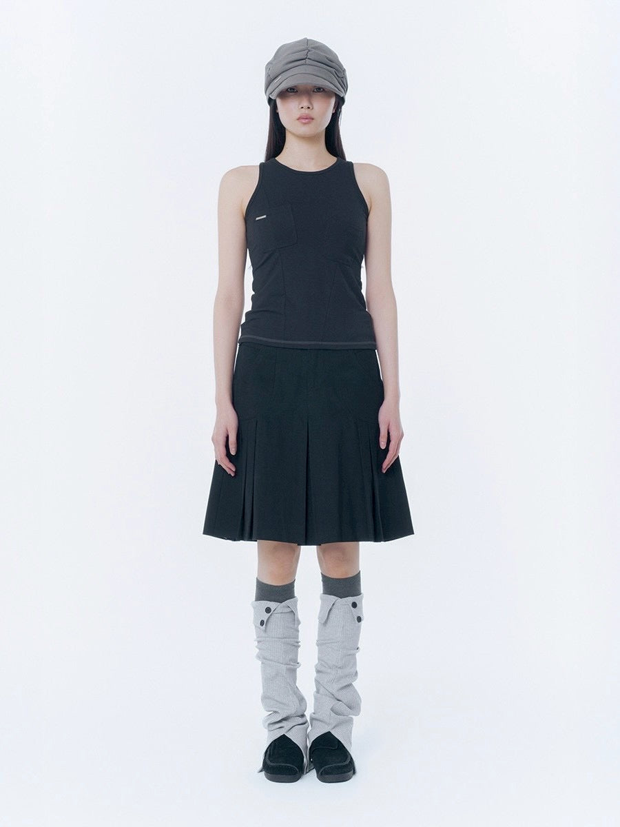 【Miseki seoul】Pocket pointed sleeveless