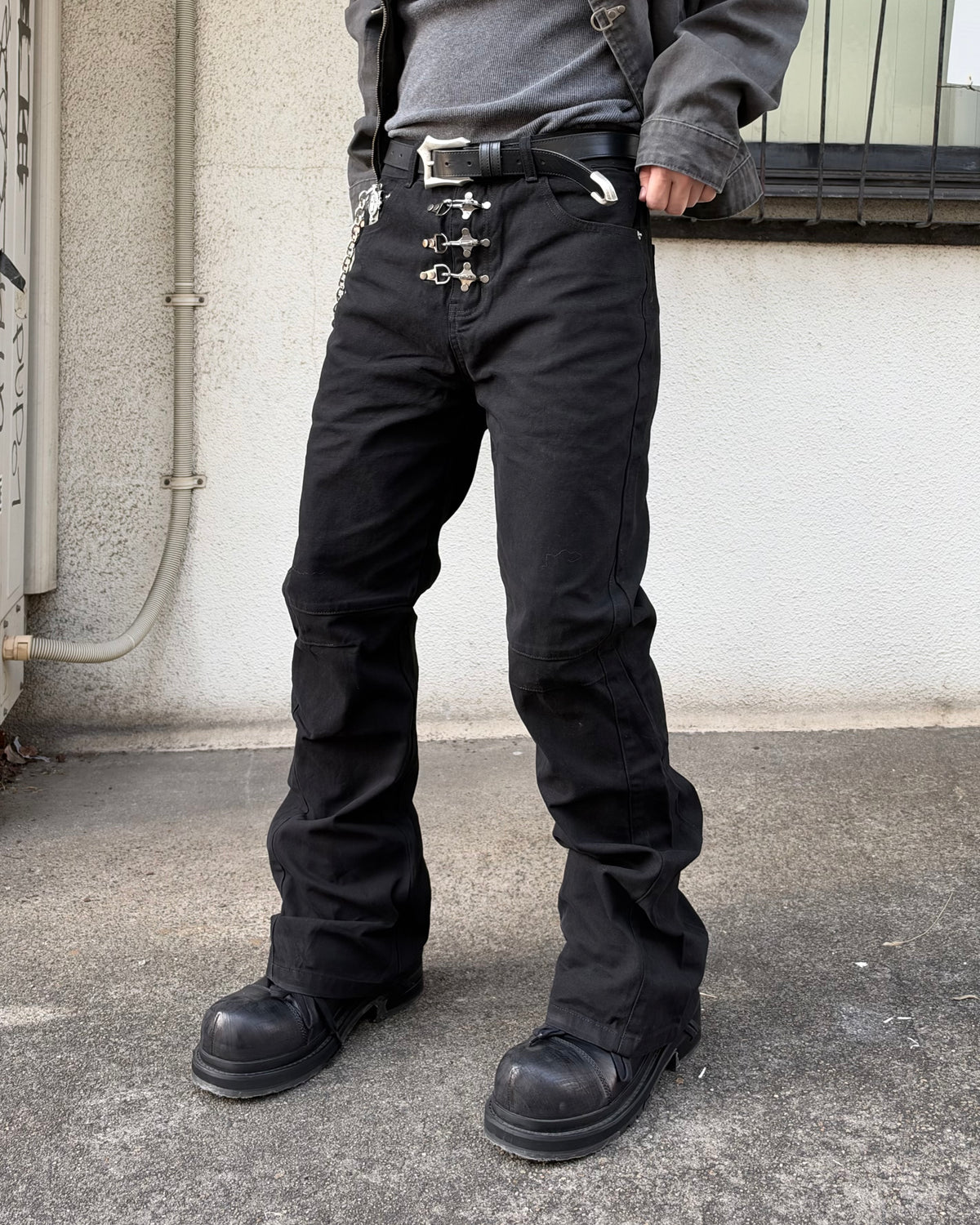 大阪店WEB限定受注制【Chikashitsu +】triple hook dyed  pants (2color)