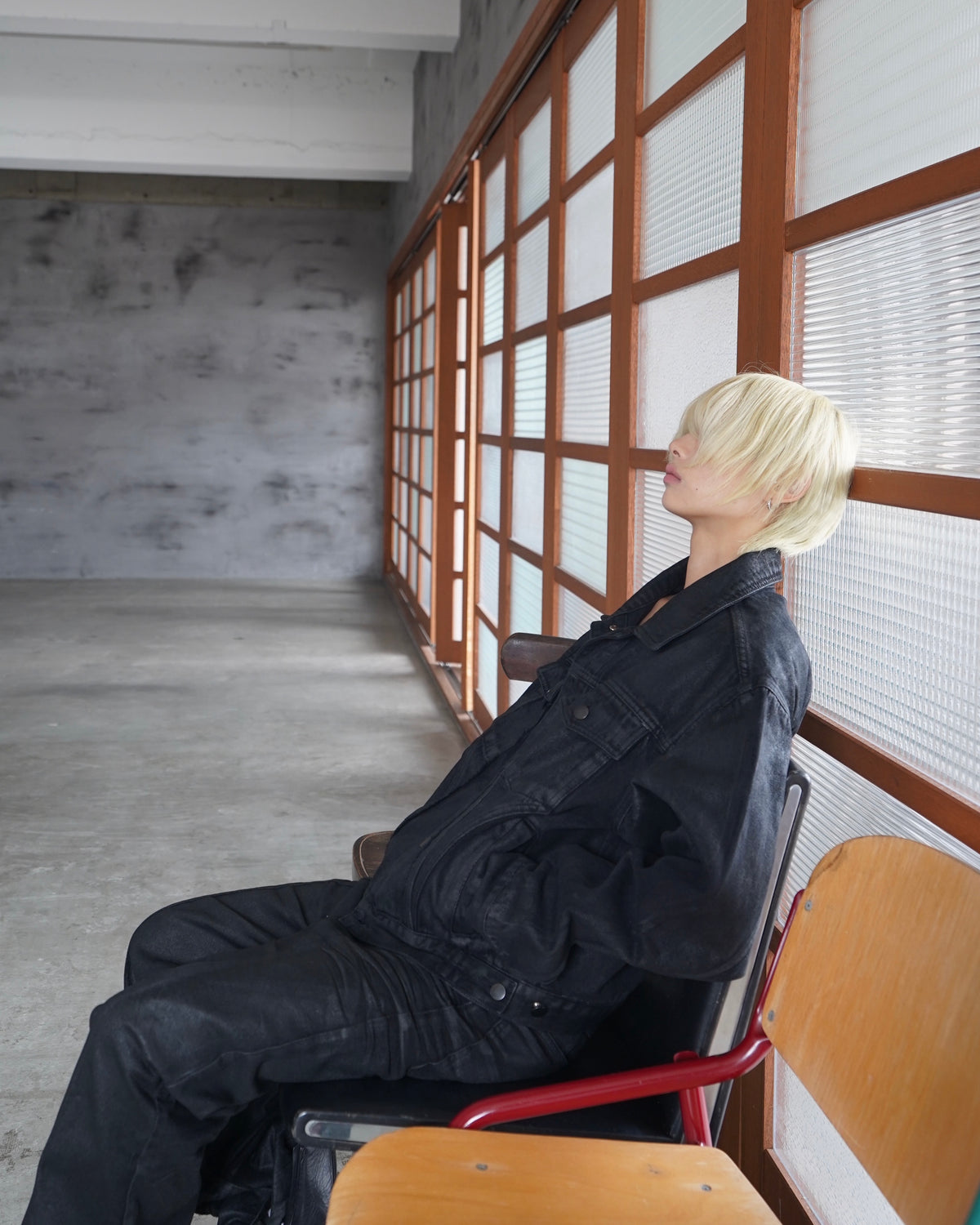 【CHIKASHITSU PLUS HIGH】Washed coating denim jacket