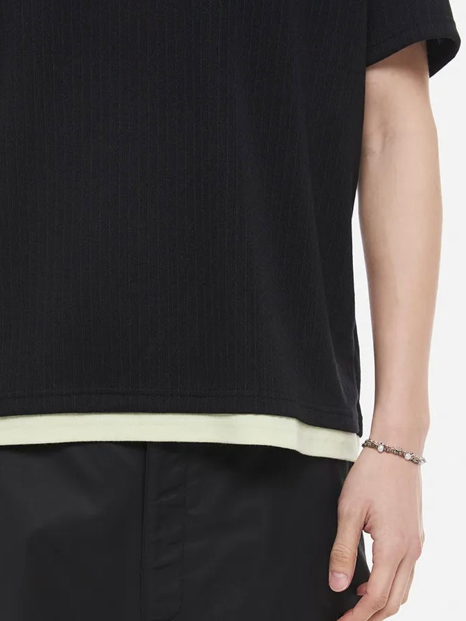 【DNSR】Layered V-Neck Half T-Shirt