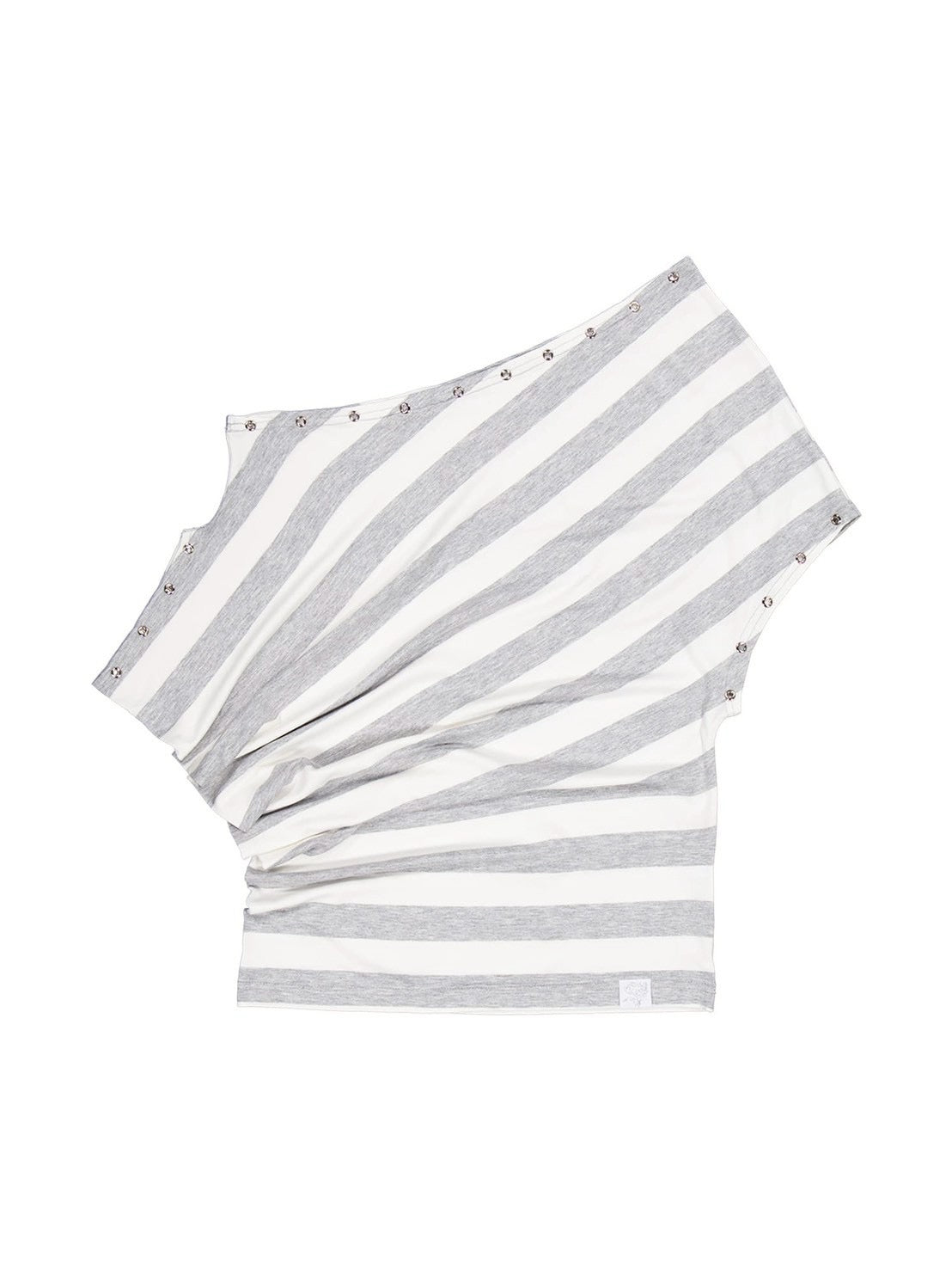 【SETUP-EXE】STRIPE EYELET DRAPE TOP