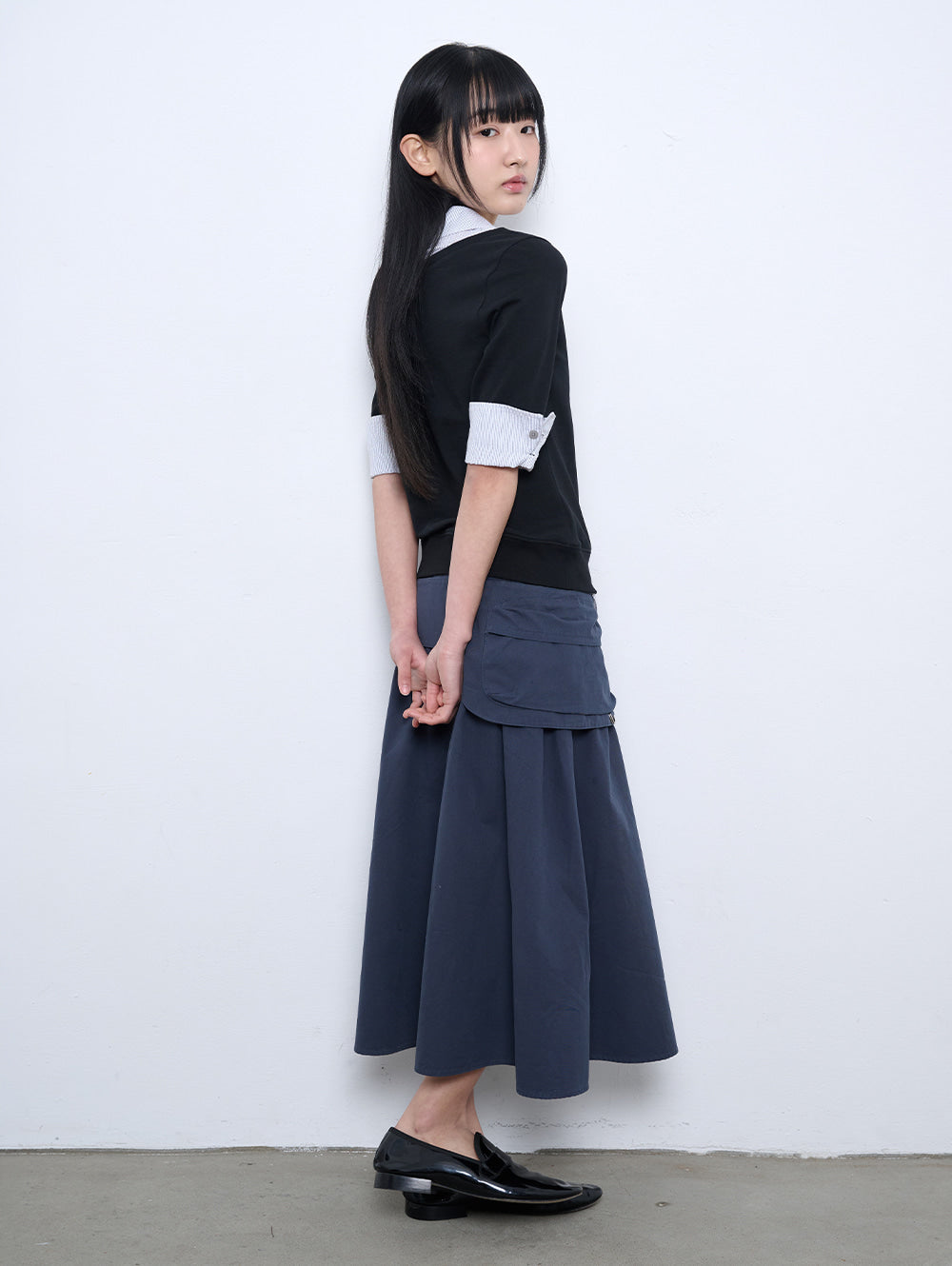 6/8 21:00発売【TUOMIO】WASHED BELT BAG SKIRT