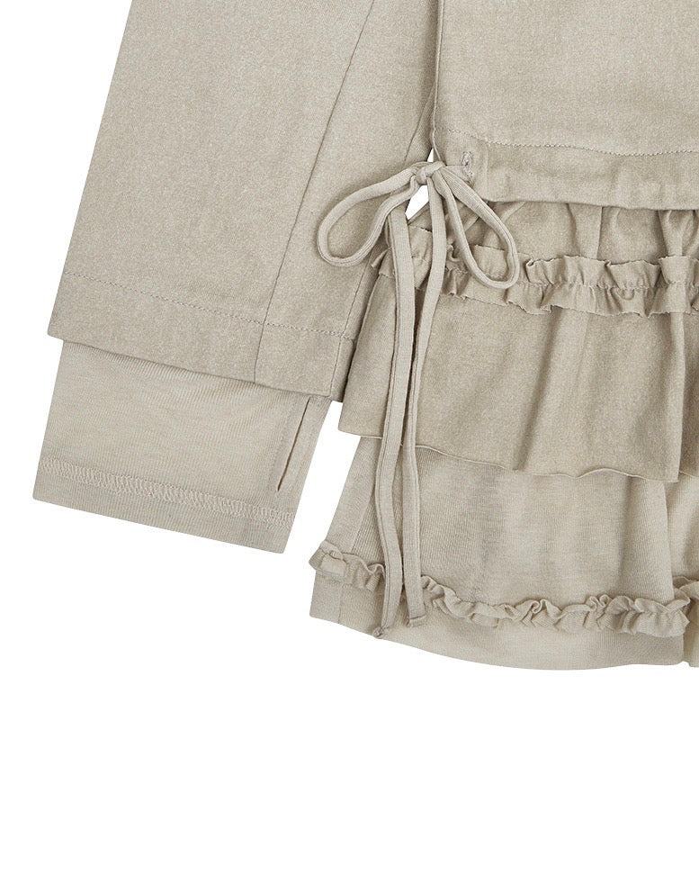 【TUOMIO】FRILL LAYERED LONG SLEEVE