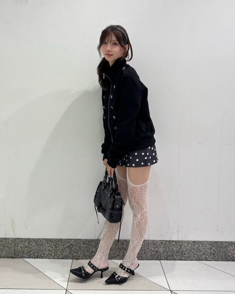 大阪店 WEB限定 受注制【Never mind the XU】Dot Muse Mini Skirt