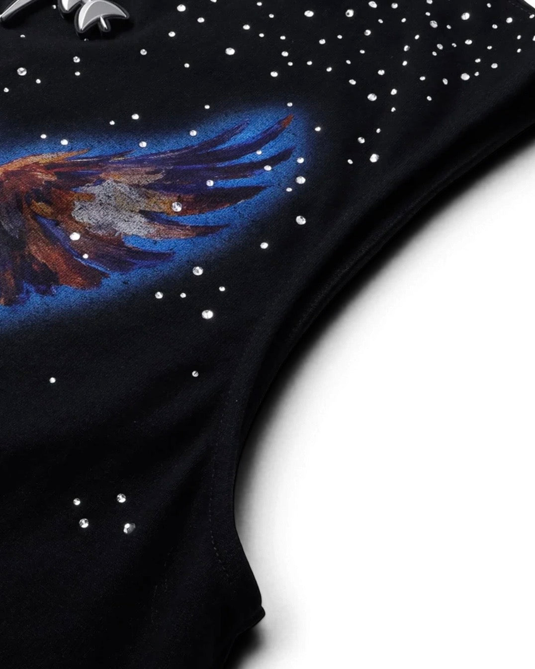 【The Boy Has No Patience】DOUBLE-HEADED EAGLE RHINESTONE VEST