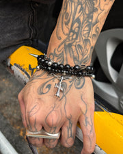 【Never mind the XU】Cross pearl bracelet (2color)