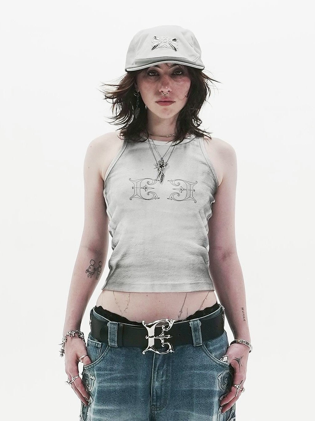 【E RIN AI E】ASH GEMINI SLEEVELESS