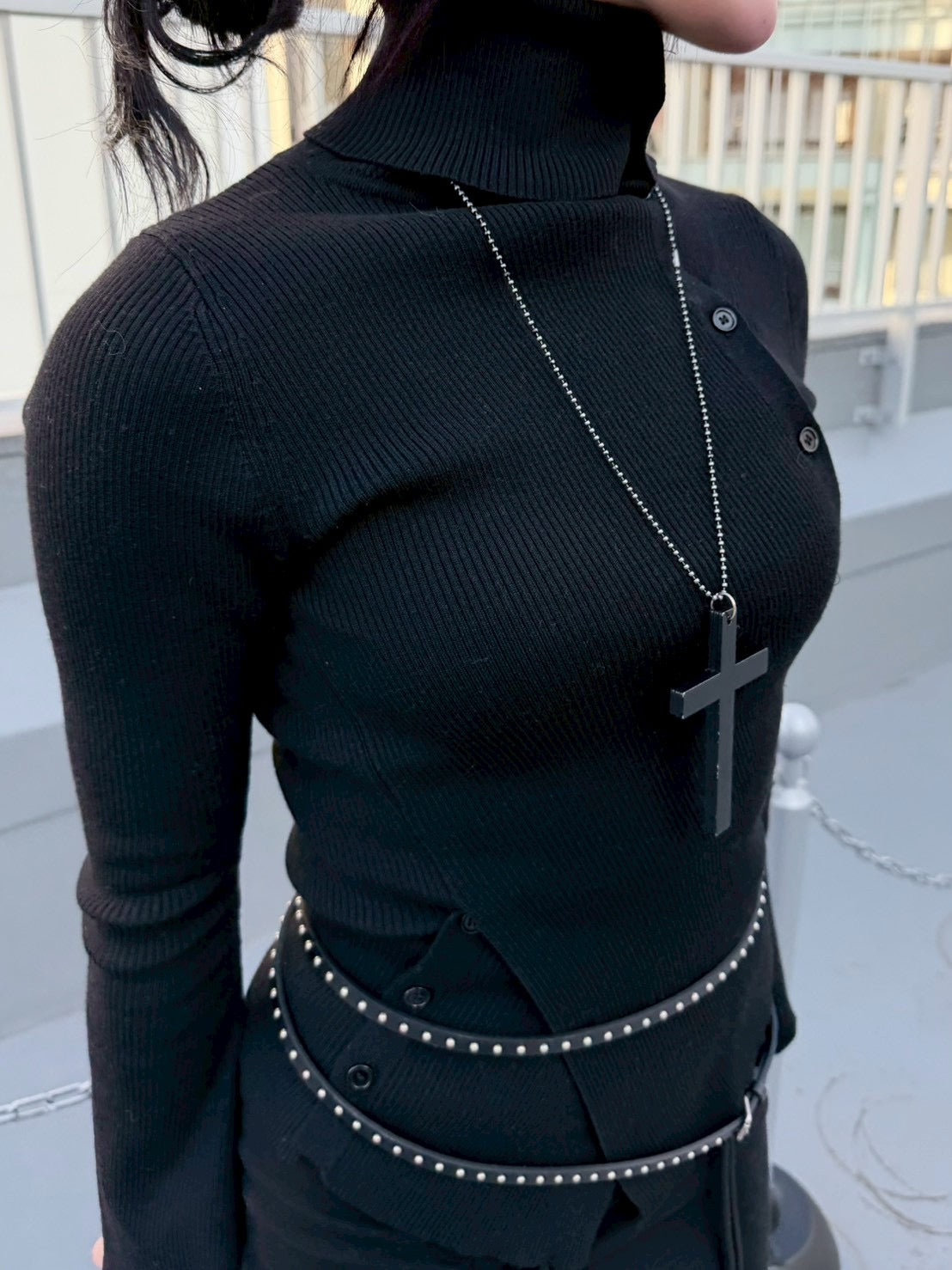 3/1 20:00発売 受注制【nmtc +】diagonal button knit / 【エヌエムティーシープラス】ダイアゴナルボタンニット (2color)