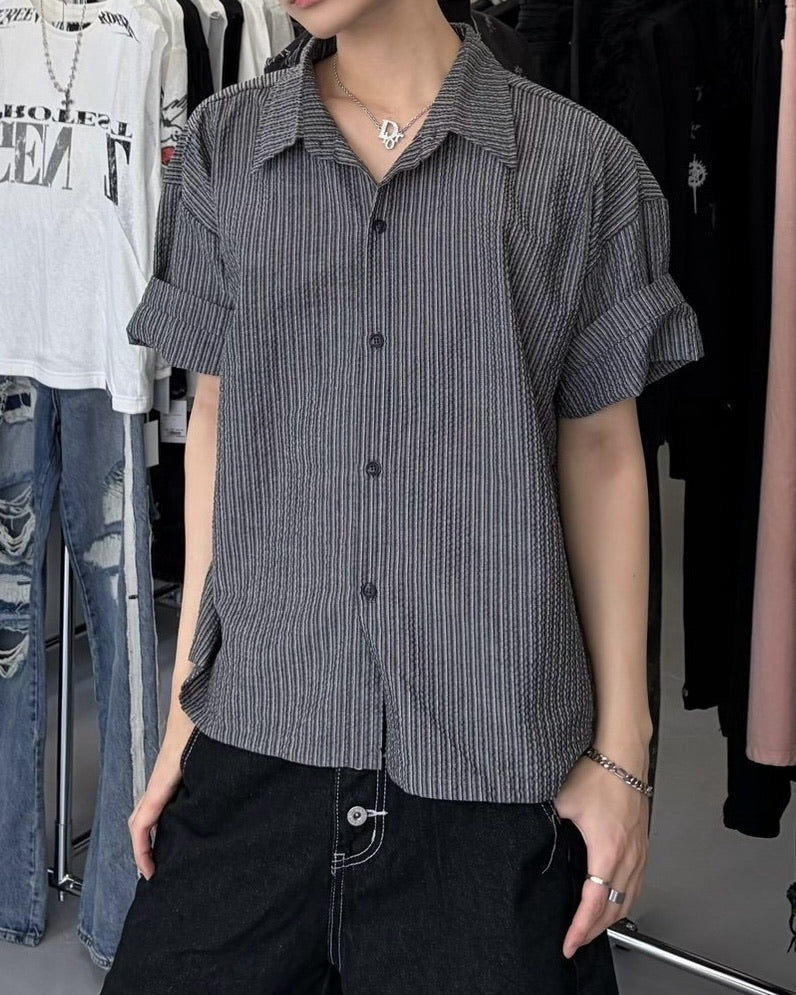 受注制【LUV CODE】ST Crop Short Sleeve Shirt (2color)