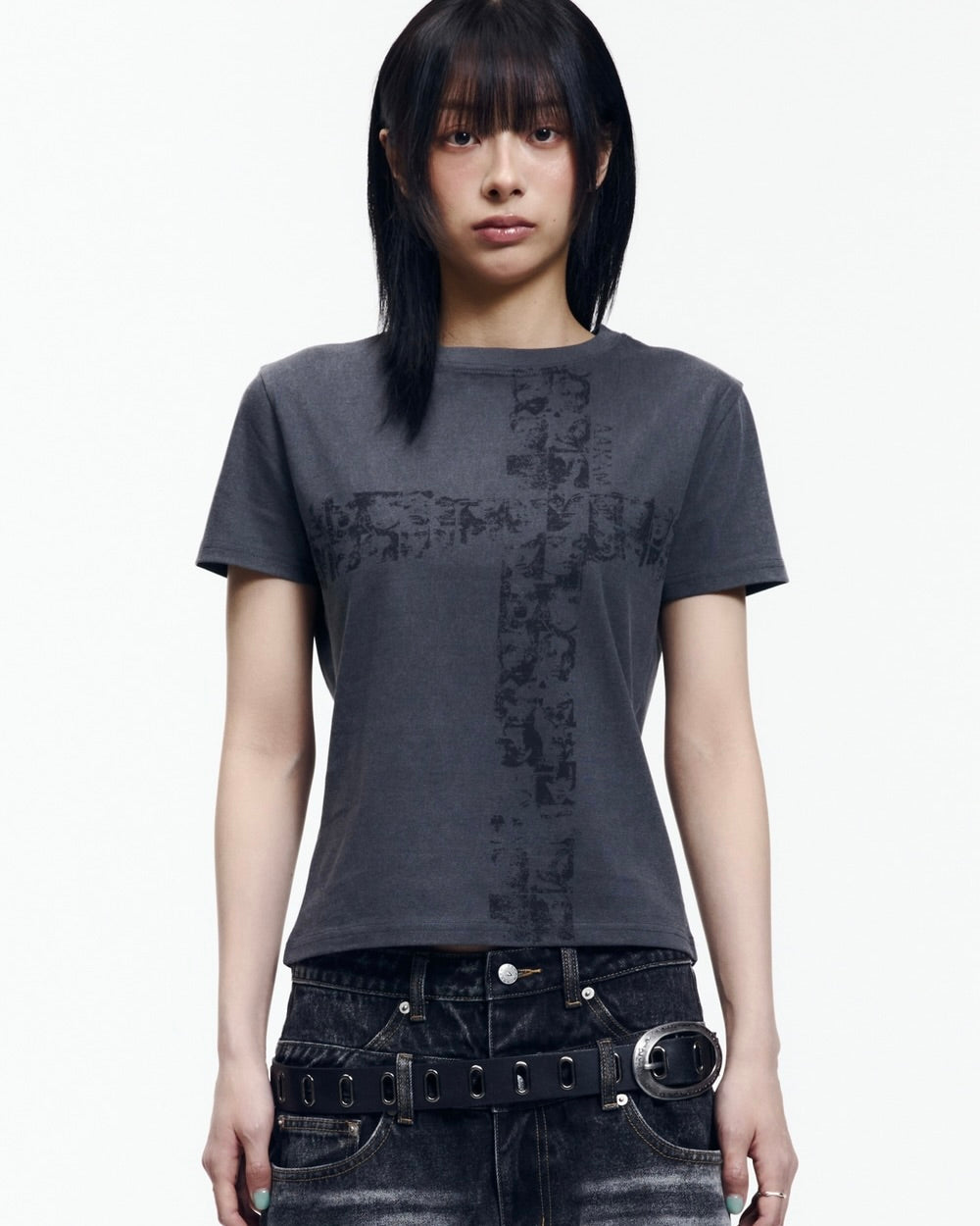 【AAKAM】Mosaic Cross Half Top