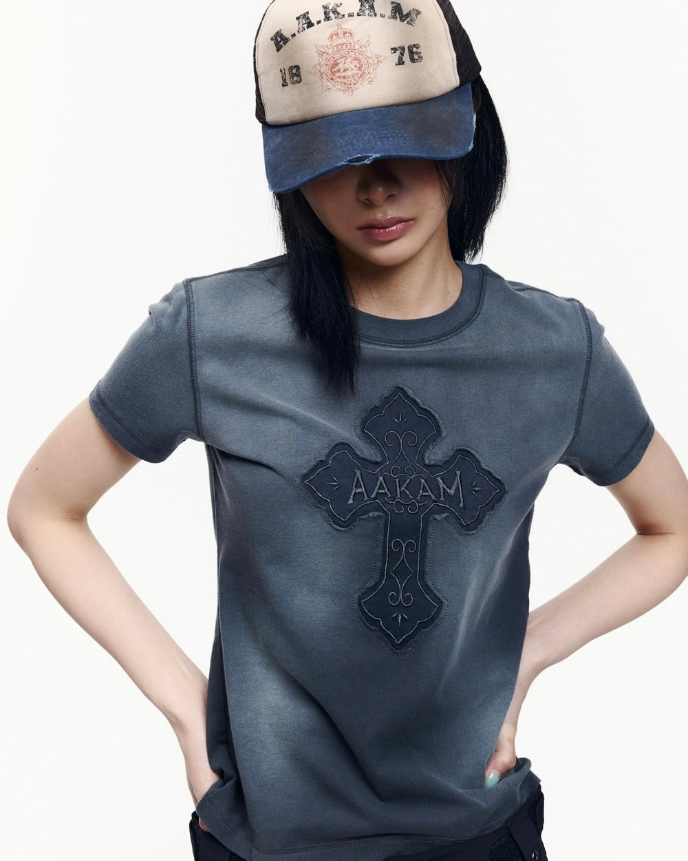 【AAKAM】Dust Fade CROS2 Half Top