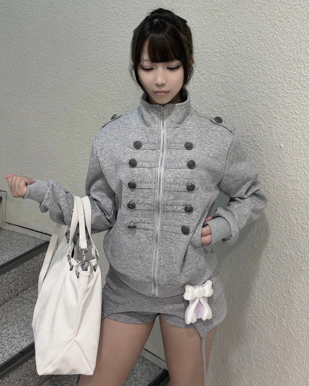受注制【nmtc+】high neck napoleon zip up jacket (2color)