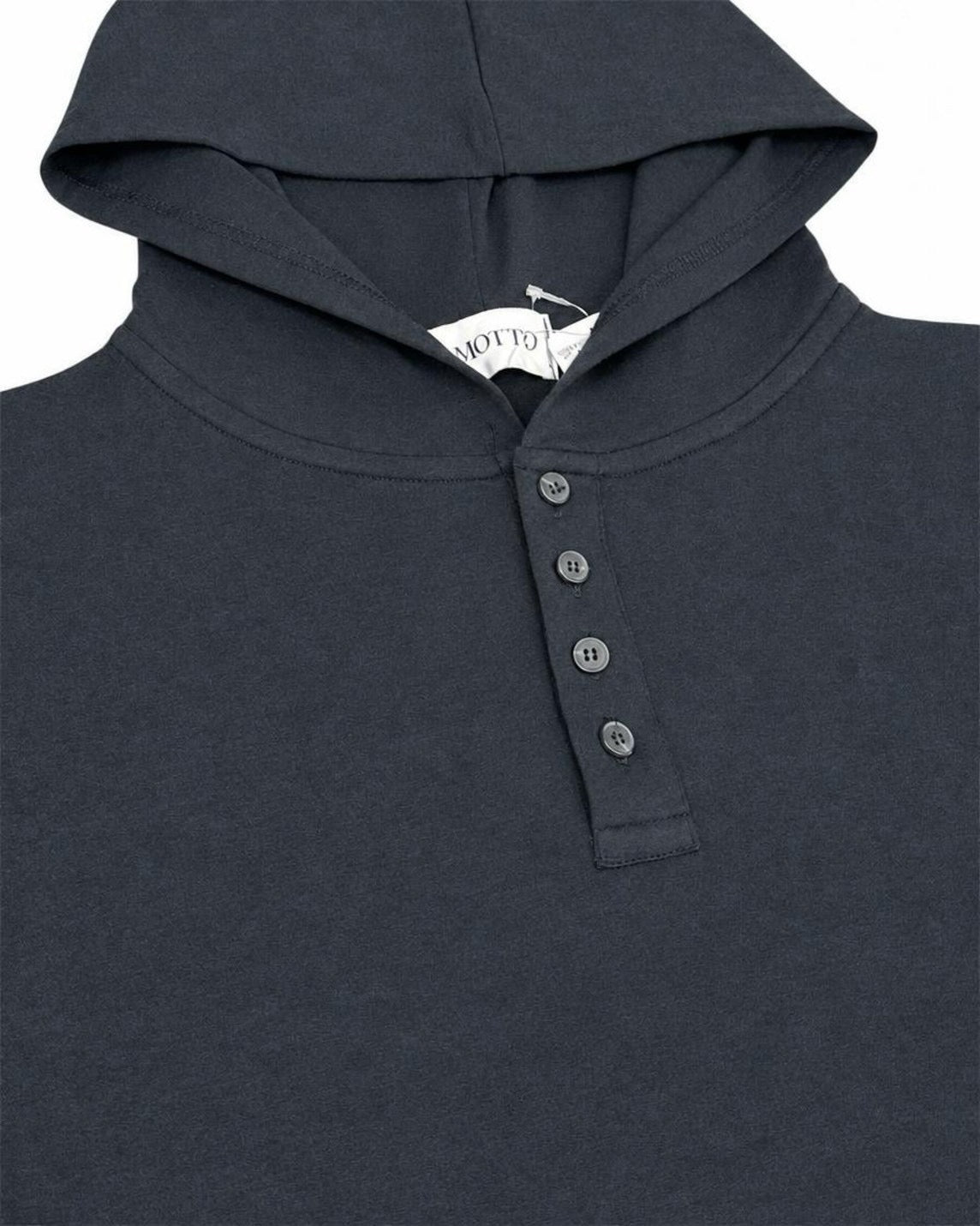 受注制【nmtc+】Henley neck hooded top (2color)