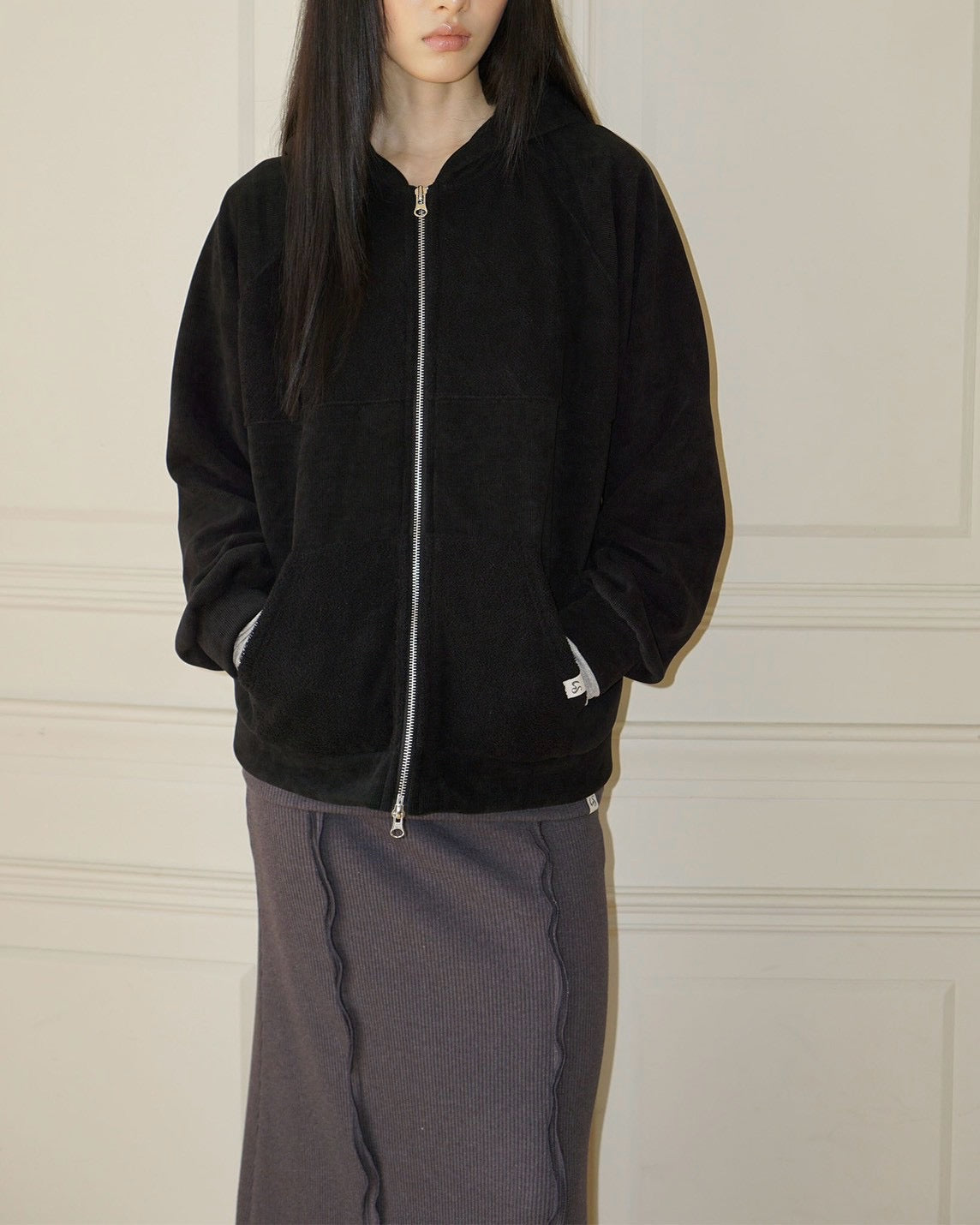 【Uglyshadow】RIBBED LONG SKIRT