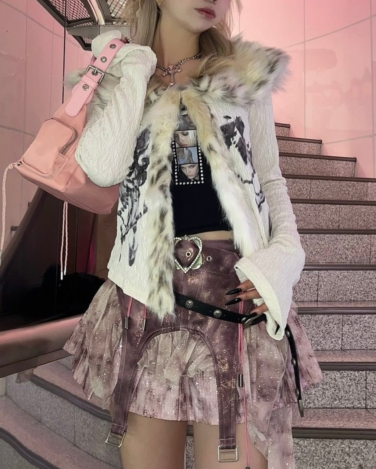 国際配送【BABY09】retro fur cardigan