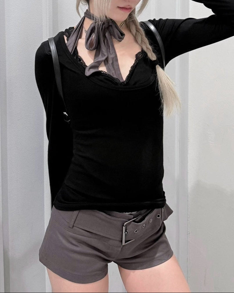 受注制【nmtc+】Belted Low-Rise Shorts (2color)