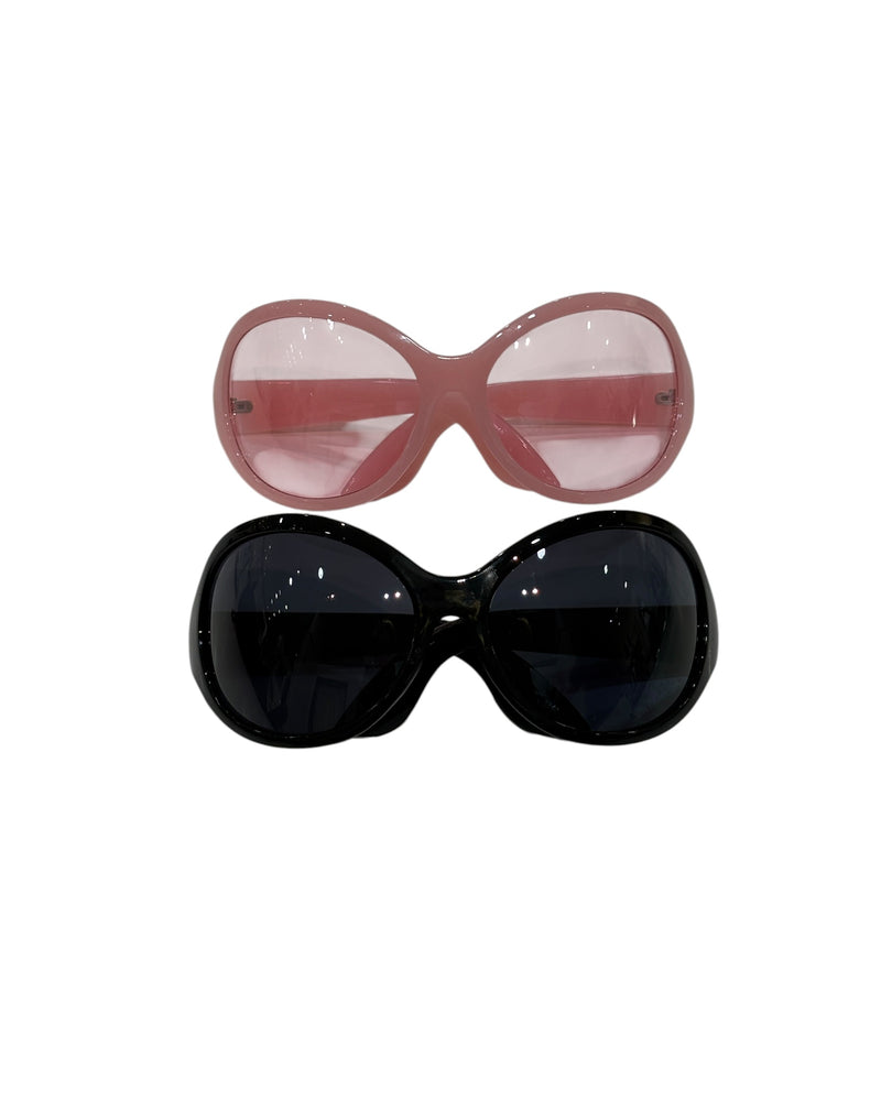 国際配送【Never mind the XU】y2k big oval sunglasses (2color)