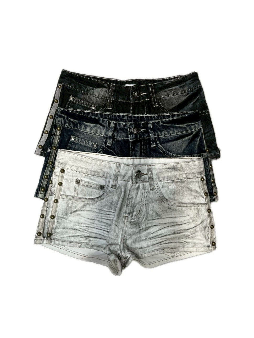 7/11 20:00発売　国際配送【BABY09】angel studs denim shorts (3color)