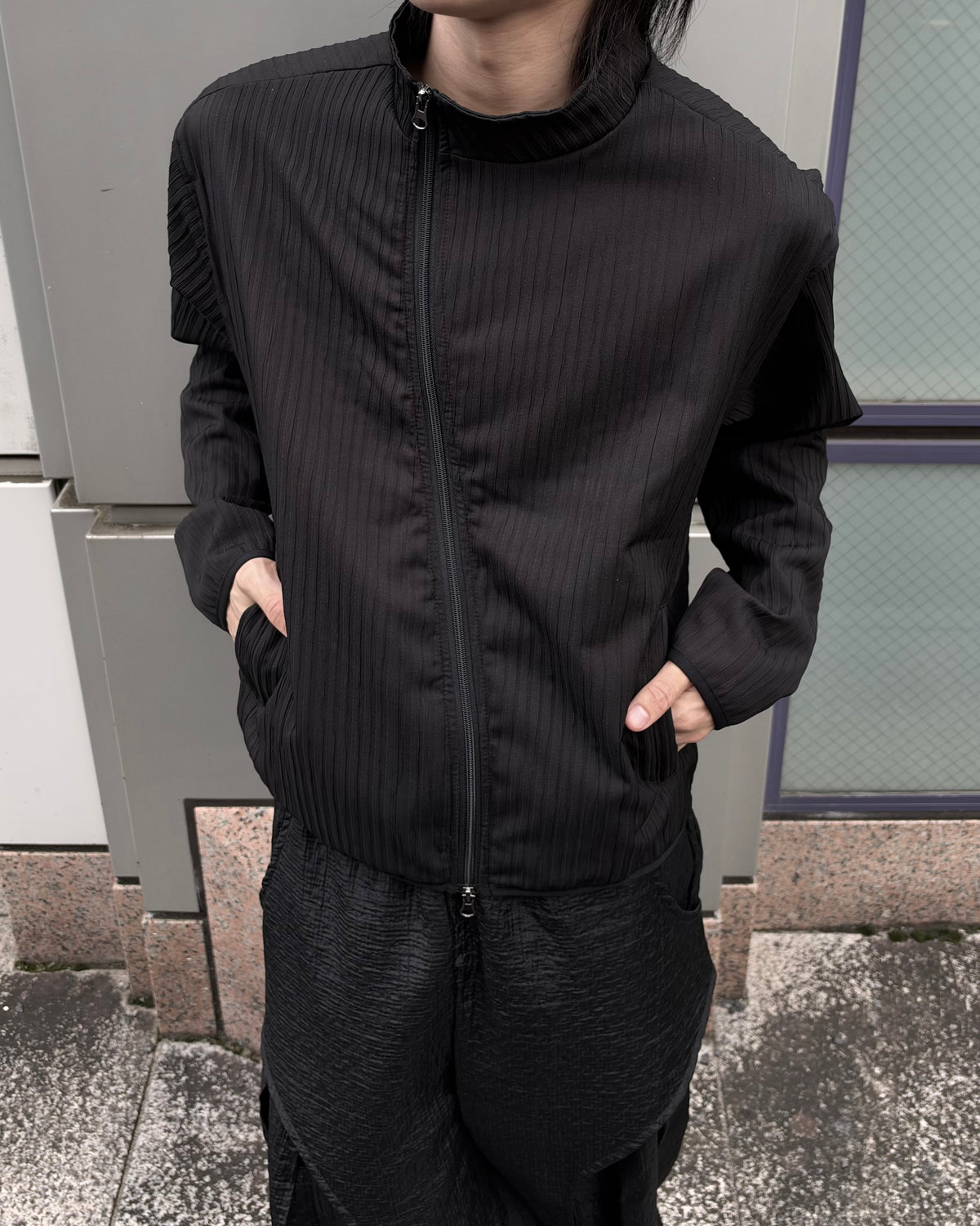 受注制【youll】pleated asymmetry jacket (3color)