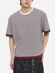 【DNSR】Layered Stripe Crop T-Shirt