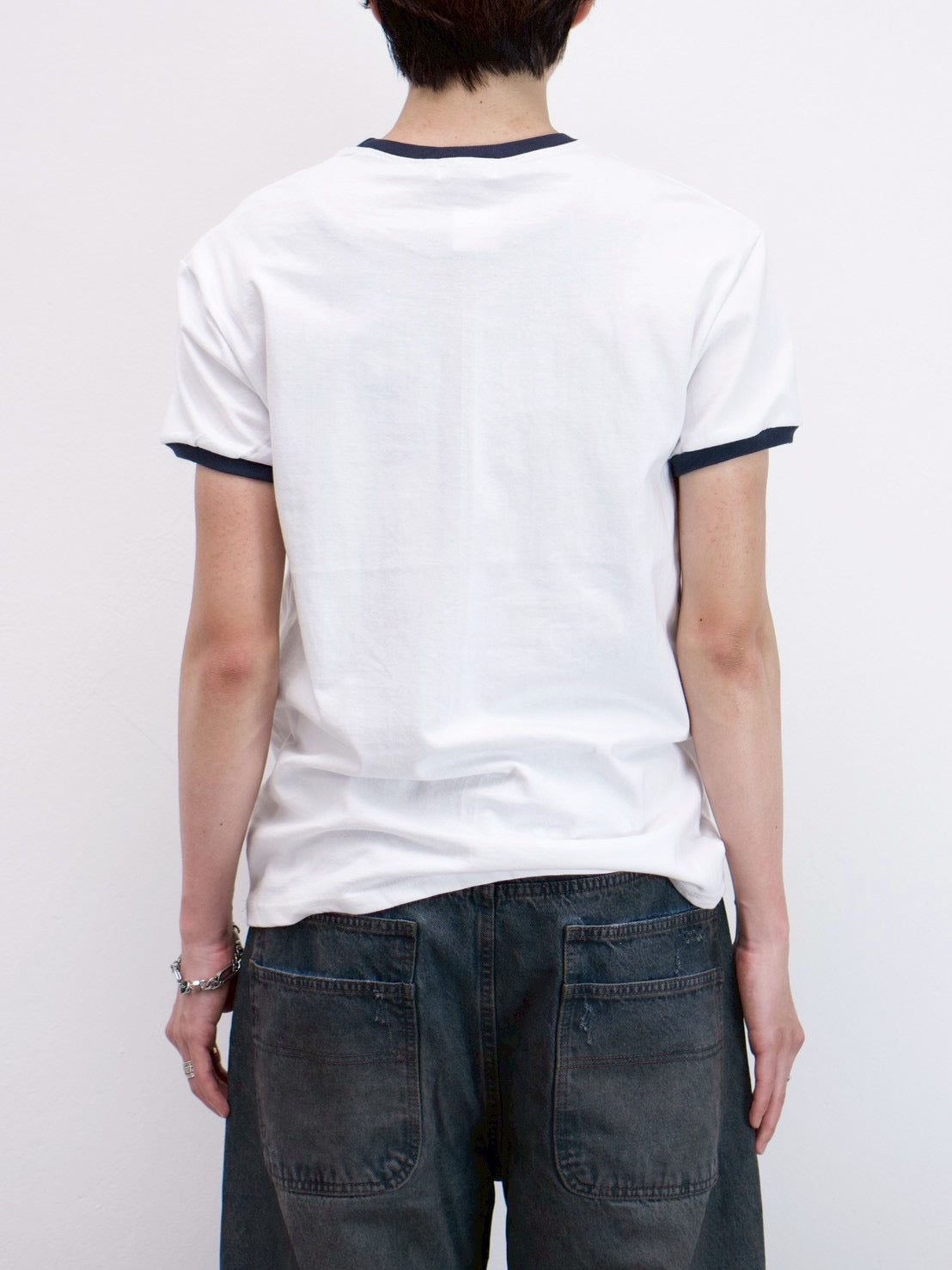 受注制【Chikashitsu +】stamp printing ringer tee (3color)