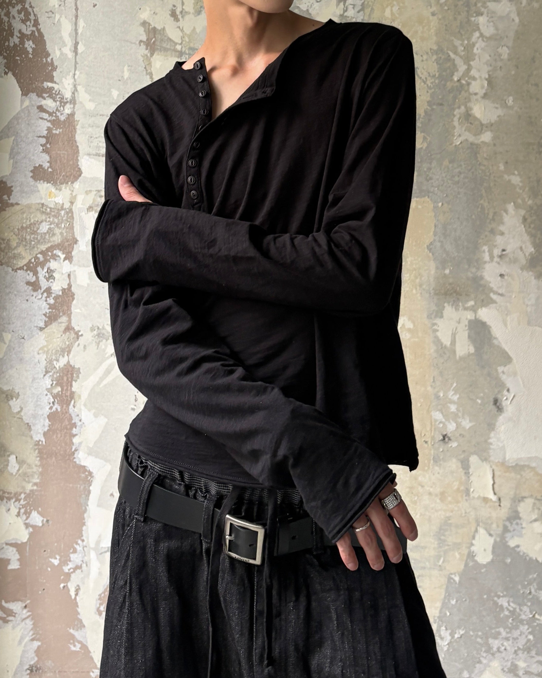 Lee fi Ne】Offset Henley LS Tee – PRESSING WEB SHOP