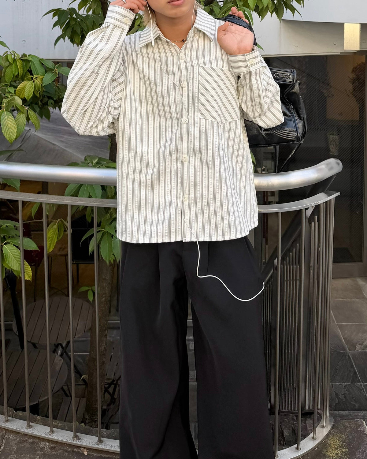 国際配送【RENOL】stripe boxy shirt