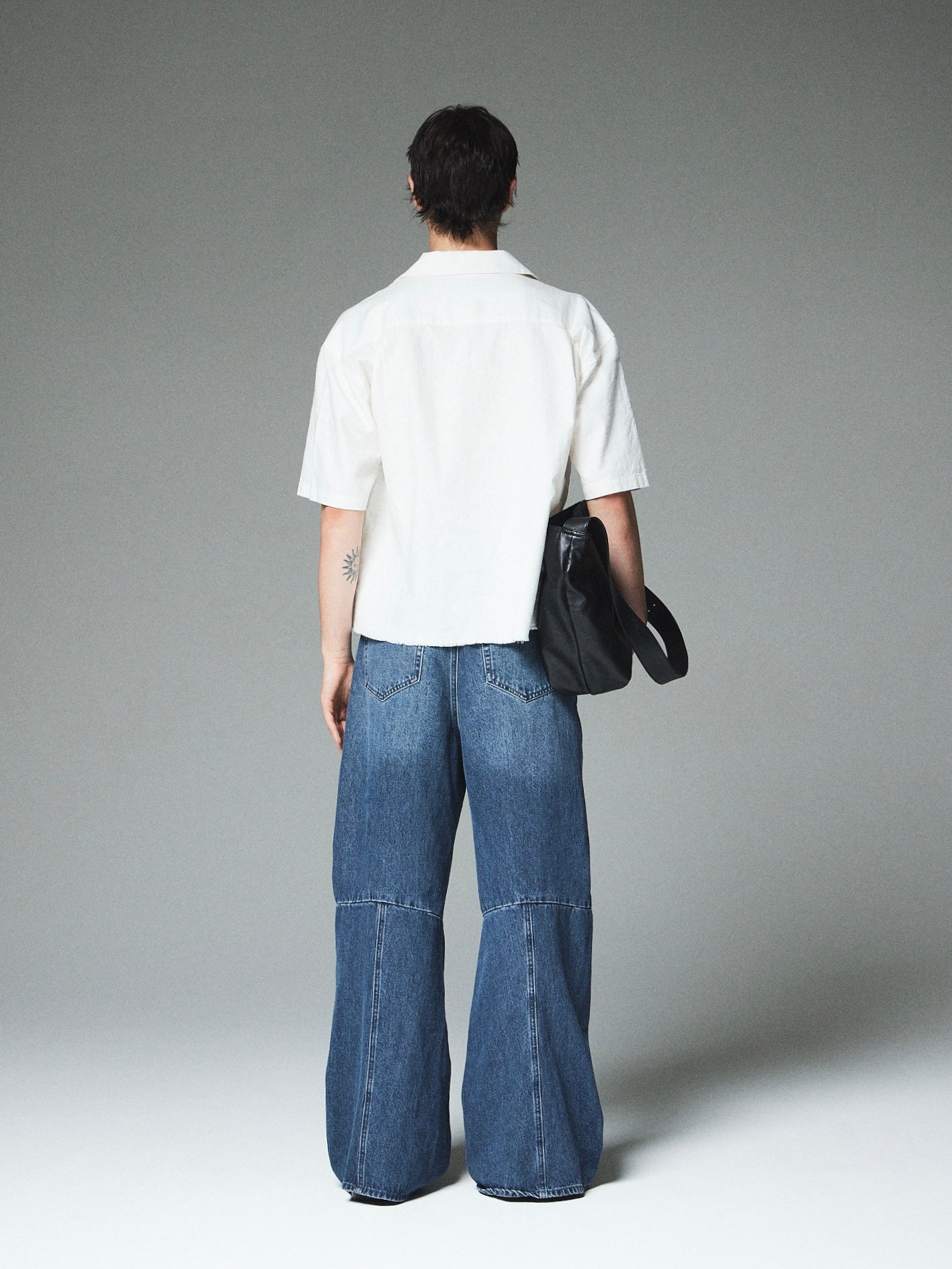 【CS】loose split cut denim pants