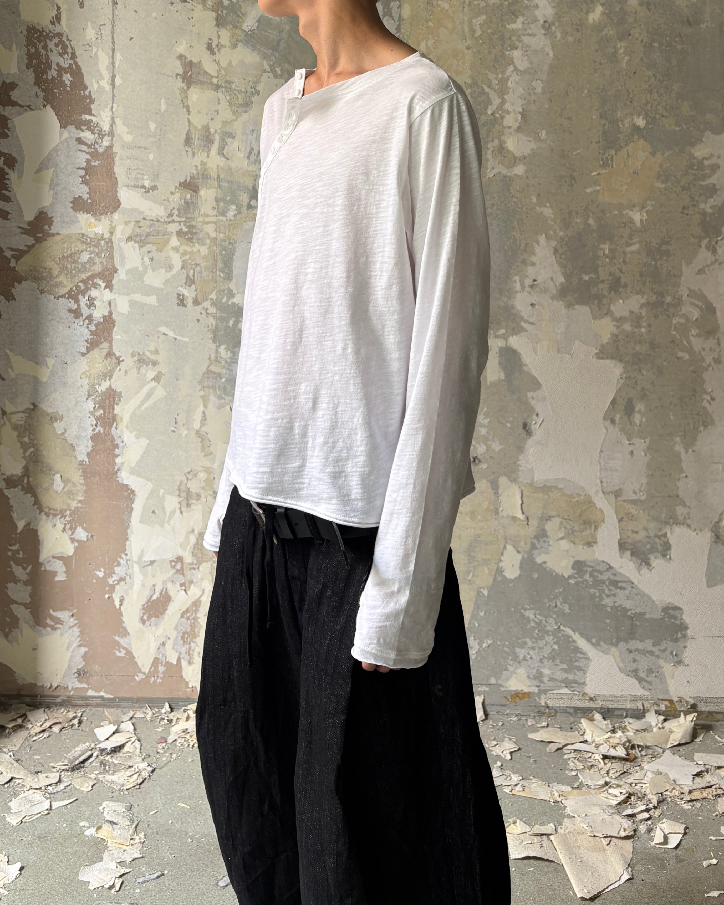 【Lee fi Ne】Offset Henley LS Tee