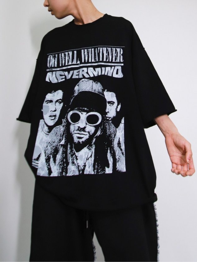 【Never mind the XU】print damage tee (2color)