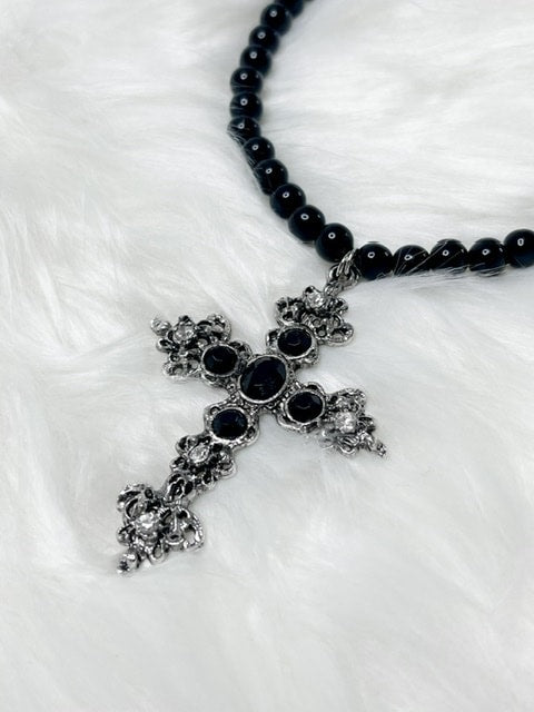 受注制【Rosen Kreuz】pearl cross necklace